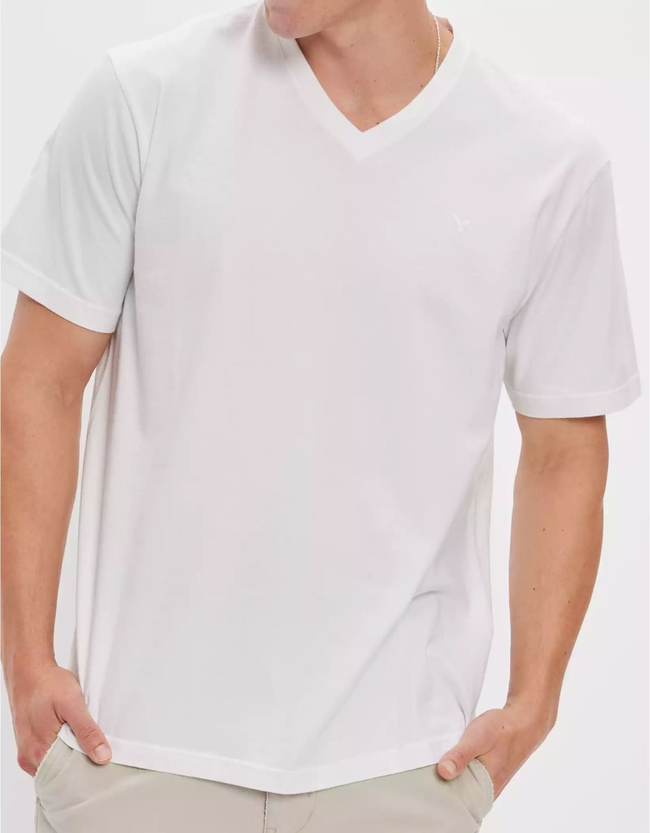 T Shirts American Eagle AE Super Soft Legend V-Neck Blanche Homme | AYA-28188534